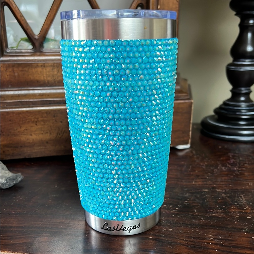 Blue Rhinestone Tumbler